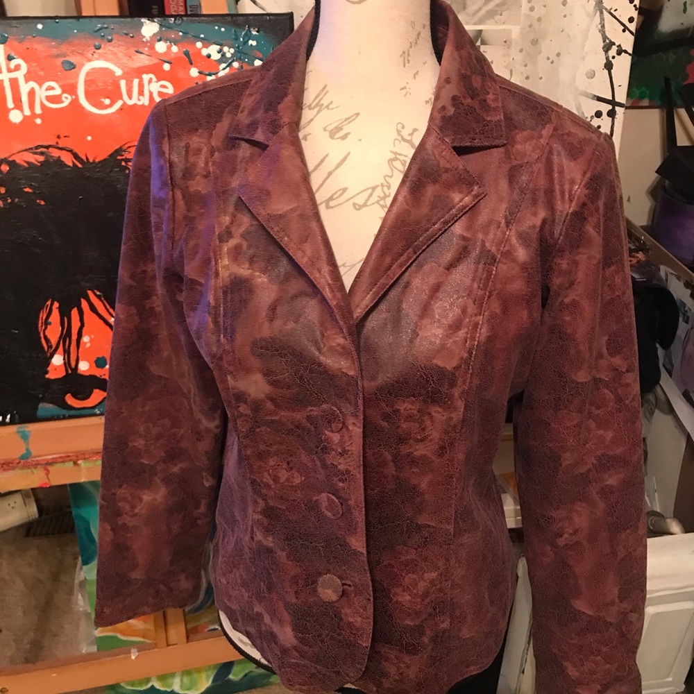 Vintage Erin London faux suede jacket size small